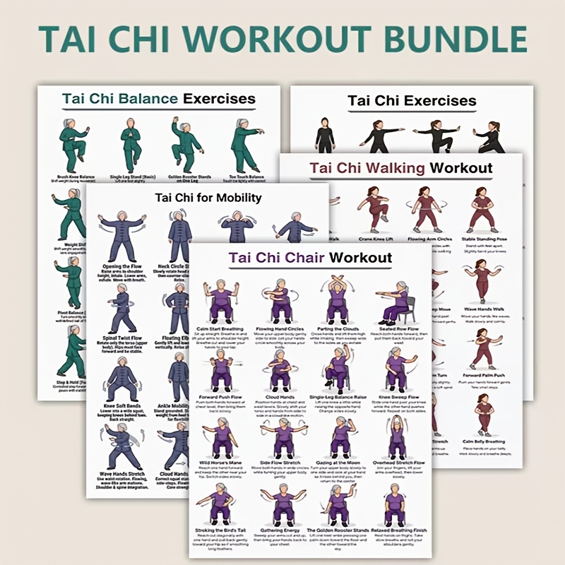 แผ่นฝึกไทเก๊กขนาด A4 จำนวน 5 แ - Home Gym Routine บทวิจารณ์และราคา