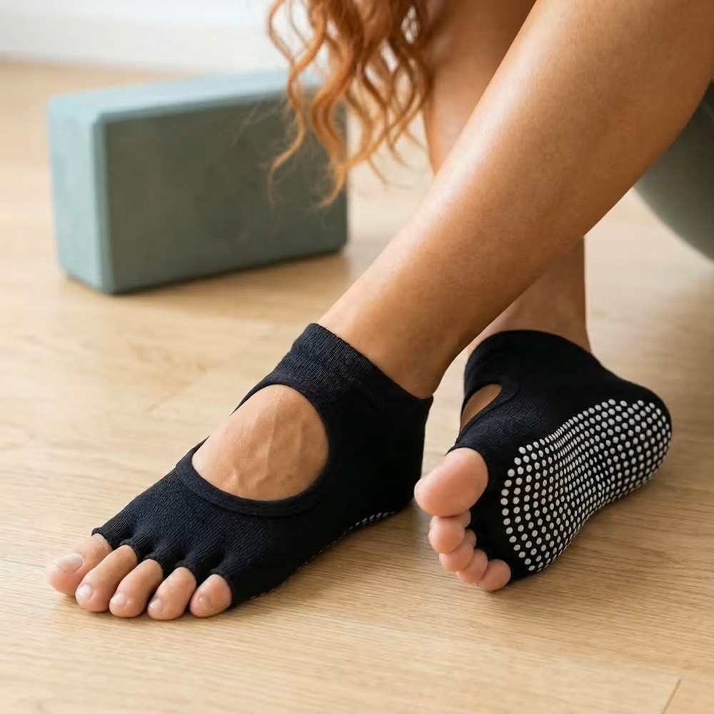 ถุงเท้าโยคะห้านิ้วแบบเปิดหลัง  - Home Gym Yoga บทวิจารณ์และราคา